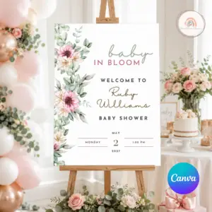 Baby in Bloom Welcome Sign Hero Image