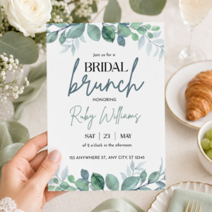 Sage Green Bridal Brunch Invitation